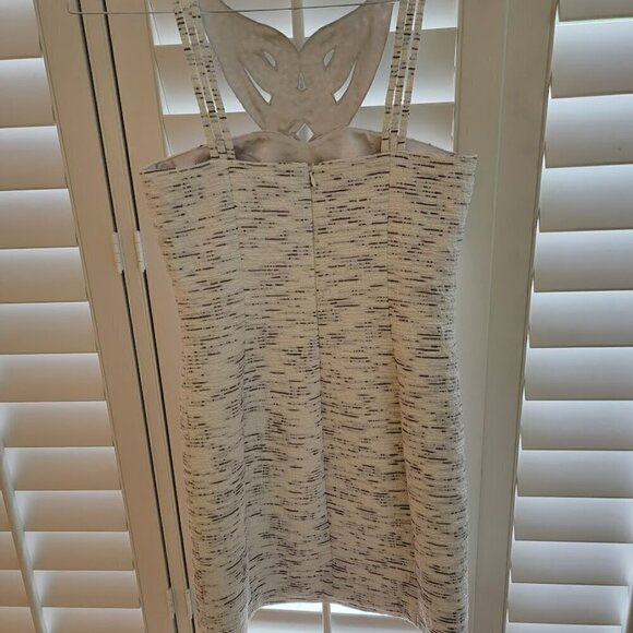 Laundry Shelli Segal Size 4 Halter Neck Sparkle Gray Heather Pencil Dress - Picture 4 of 8